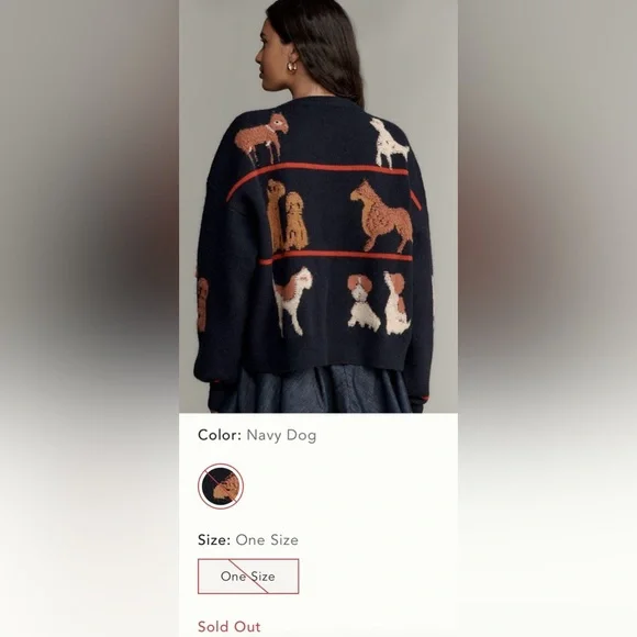 Anthropologie x Maeve Dogs Tie-Front Cardigan Sweater One Size NWOT